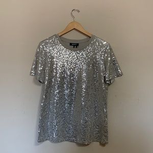 DKNY Sequin crewneck blouse